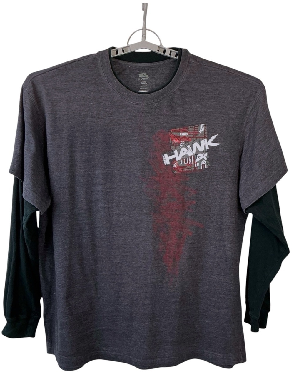 Tony Hawk Vintage 90’s Tee 100% Cotton Long sleeve Men Gray Black XXL